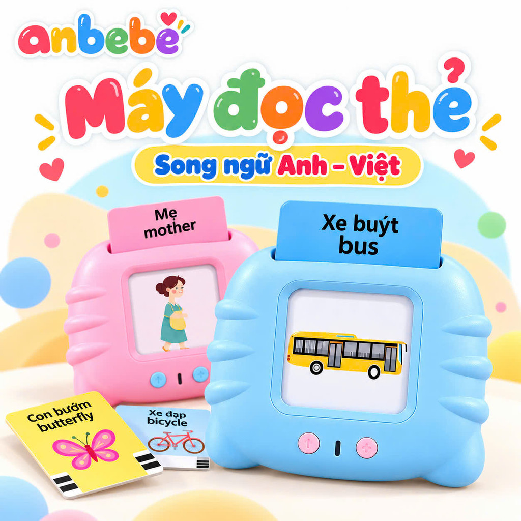 Máy Đọc Thẻ Tiếng Anh, Máy đọc thẻ Flashcard Song Ngữ Anh ANBEBE tiếng anh…