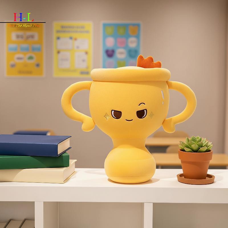 HL Phim Hoạt Hình Vui Nhộn Cúp Sang Trọng Đồ Chơi Nhồi Bông Mềm Hình 20 / 28 / 38cm Sáng Tạo Trang Trí Lối Vào Quà Tặng Tân Gia Cho Gia Đình LMWU