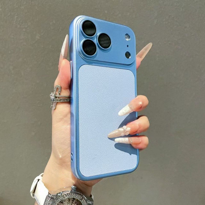 Ốp Điện Thoại TPU Mềm Chống Sốc Da Sang Trọng Cho iPhone 11 12 13 14 15 16 17 18 Pro Max Có Vỏ Phim Bảo Vệ Ống Kính