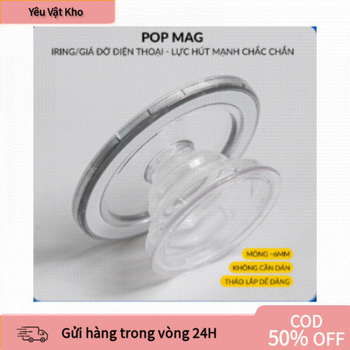 【COD】Giá đỡ từ tính Magsafe cho điện thoại, Popsocket nhỏ gọn, trong suốt, mở rộng tiện lợi, dễ tháo
