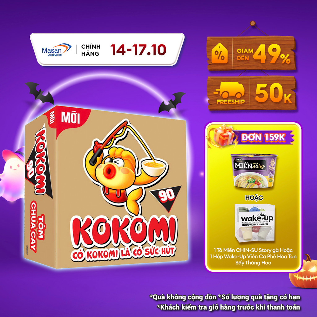 Mì Kokomi Đại 90 Tôm Chua Cay Gói - Thùng 30 Gói x 90g