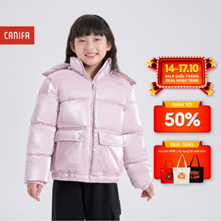 Áo khoác chần bông bé gái CANIFA dài tay có mũ cản gió siêu ấm 1OT24C003