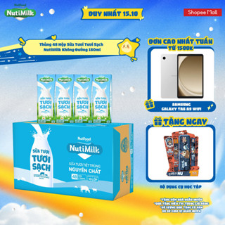 Thùng 48 Hộp Sữa Tươi Tươi Sạch NutiMilk Nguyên Chất 180ml