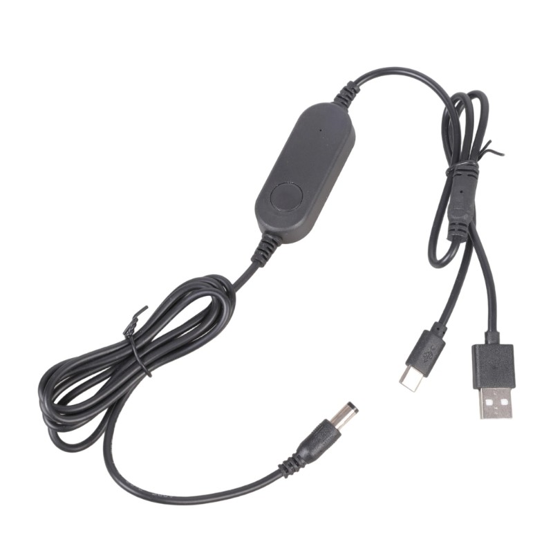 ANN 5 2ft DC5521 Dây chuyển đổi USB + Type C Đầu vào DC5 5x2 1mm 12V Đầu ra Dây nguồn