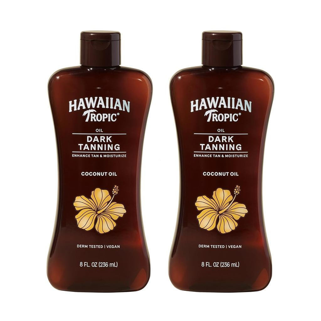 Dầu thuộc da tối nhiệt đới Hawaii, 8Ounce | Dầu dưỡng ẩm cơ thể chứa bơ ca cao, Tăng cường da, Mỗi c