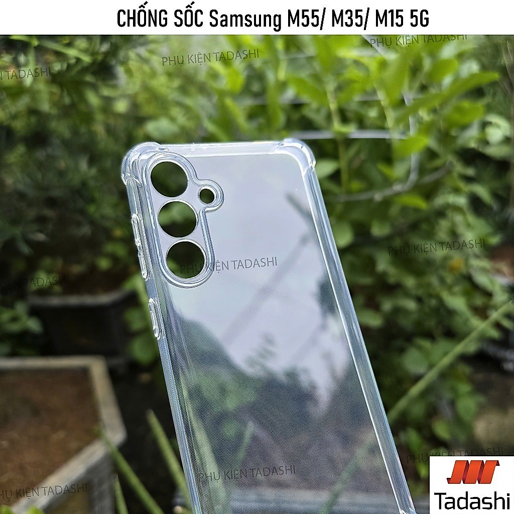 Ốp Lưng Chống Sốc Samsung M55 5G, Samsung M35 5G, Samsung M15 5G Dẻo Trong Suốt, Có Gờ Bảo Vệ Camera
