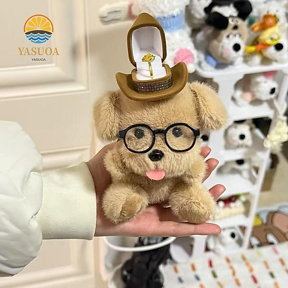 Hộp đựng nhẫn búp bê chó con sang trọng LARGLO, Hộp đựng nhẫn cưới cho chó gấu, Nhẫn Kawaii trưng bà