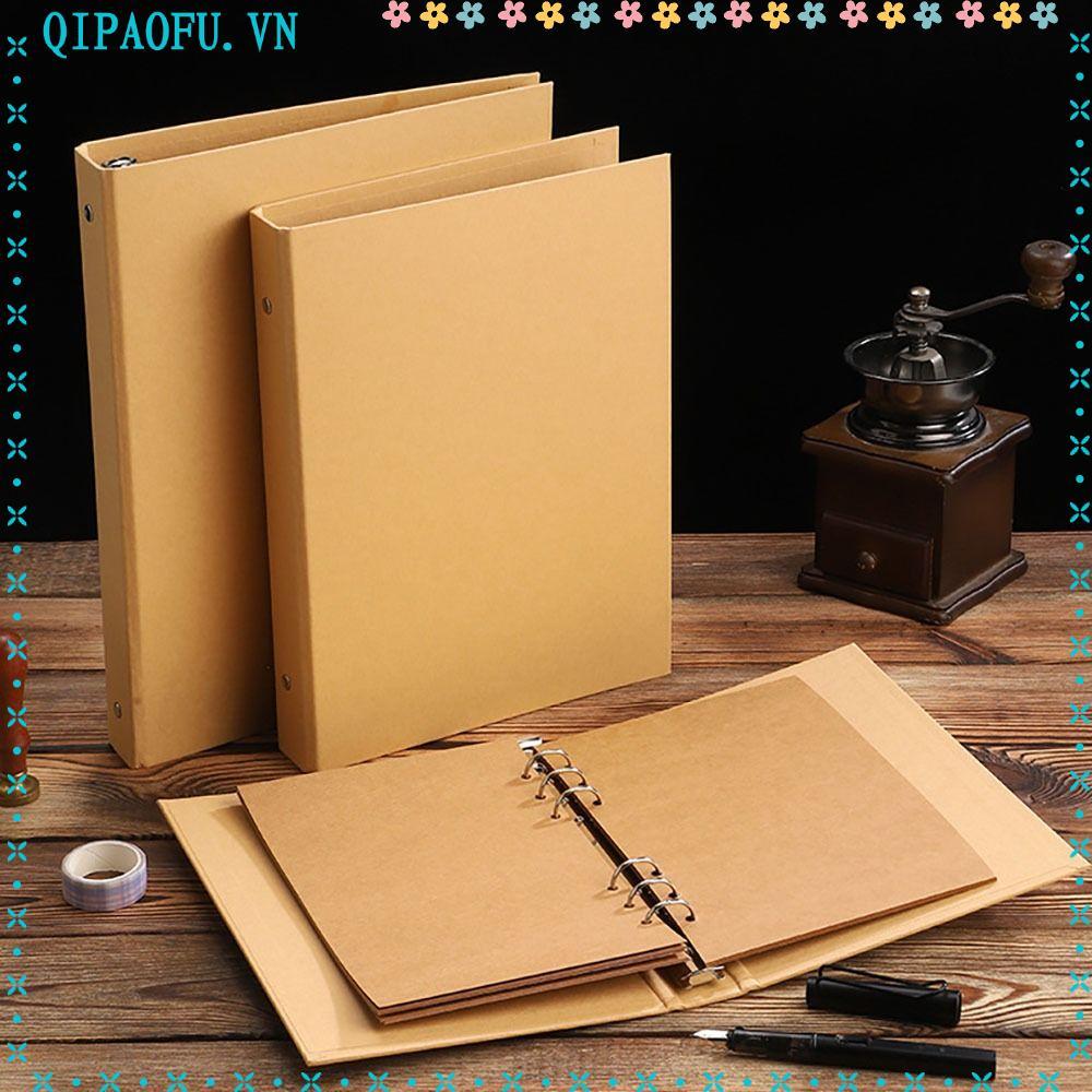 NENTEY Kraft Paper Binder Cover, Kraft Paper A5 B5 A4 Binder File Clip, Thư mục tập tin cổ điển