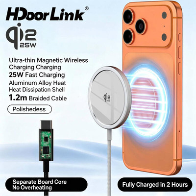 Bộ sạc từ tính không dây HdoorLink 25W Sạc siêu nhanh cho điện thoại 17 16 15 Type C Sạc từ tính