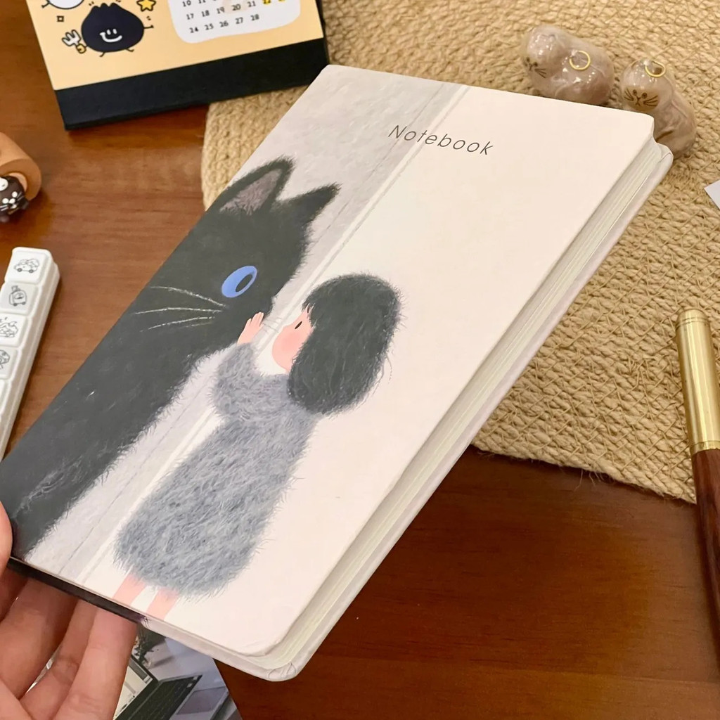 Học Notebook Notebook Life Notebook Kitten Notepad Original Healing Simple Horizon Line a5 Diary