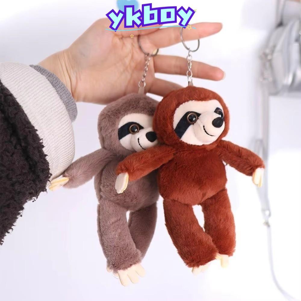 YKBOY Sloth Mặt dây chuyền nhỏ, Mặt dây chuyền mềm Nhồi bông Động vật, Móc khóa Mô phỏng Mô phỏng Sl