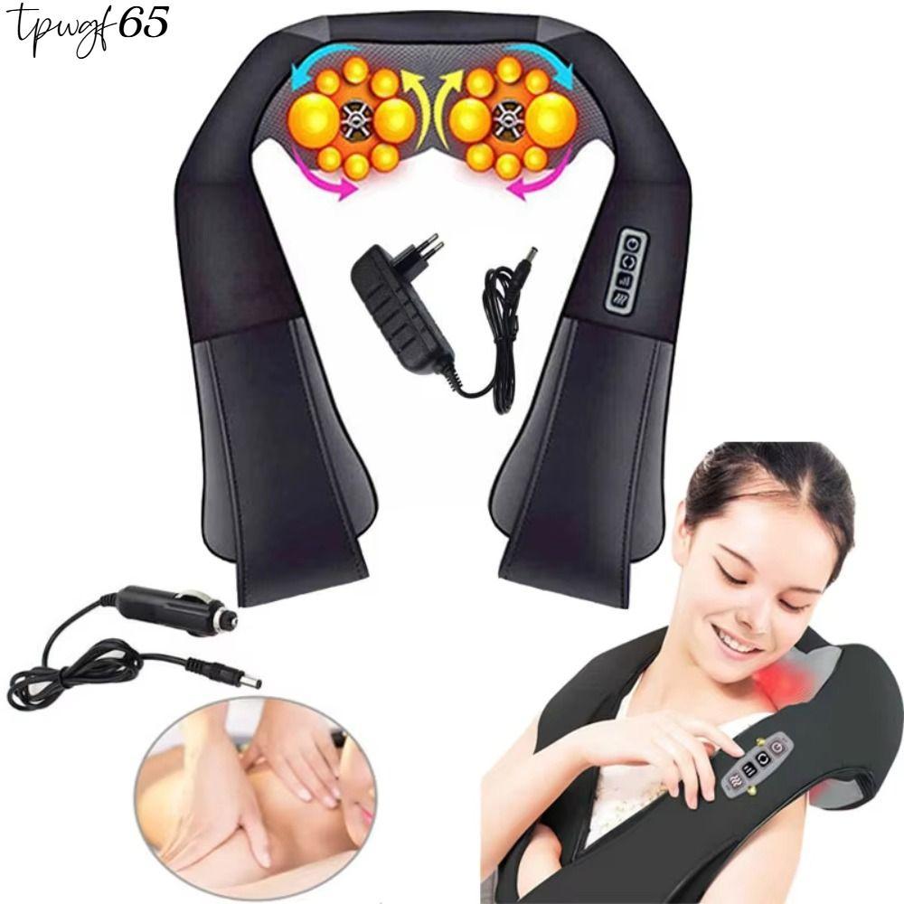 Máy mát xa cổ TPWGF65, Máy mát xa điện hồng ngoại đa chức năng, Máy mát xa nhào hình chữ U bằng da P