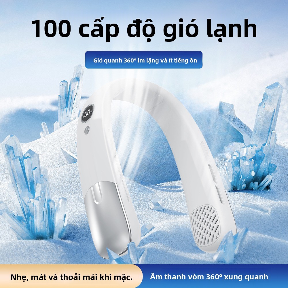 Quạt Cổ Treo Không Lá Lười Di Động 100 Tốc Độ Cao Cổ Treo Quạt Nhỏ