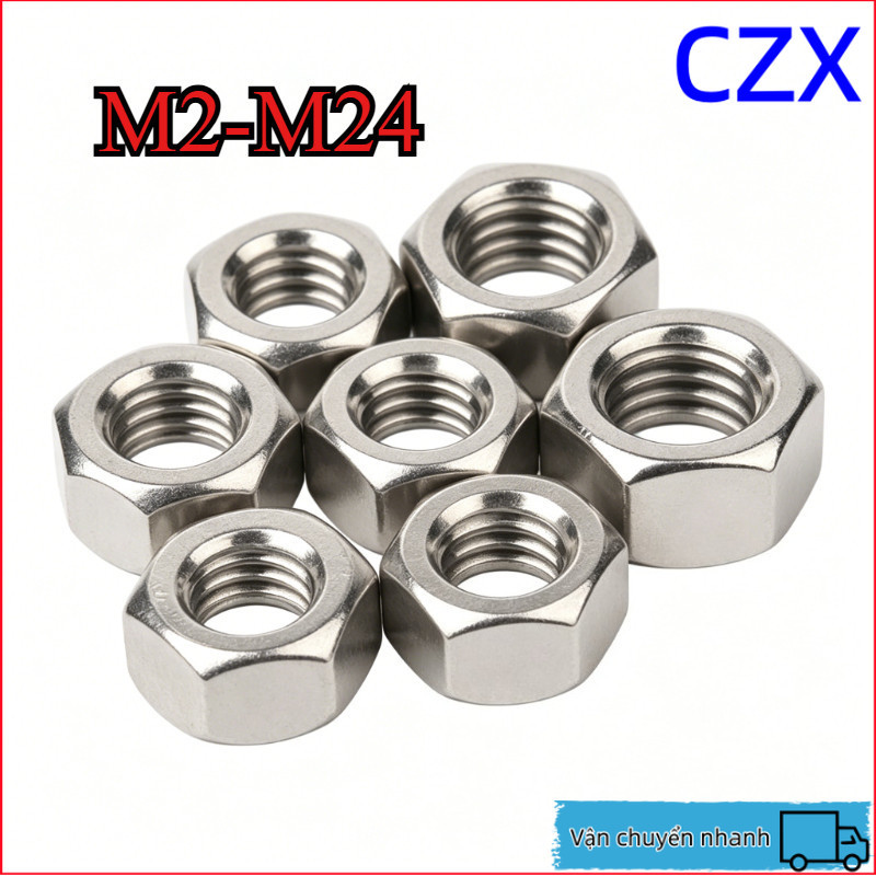 Đai Ốc inox 316, Tán Dẹp, Tán Ecu M2-M24 【CZX2】