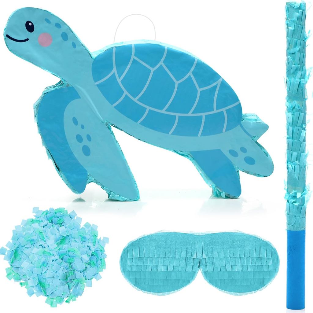 Rùa Piñata để trang trí tiệc sinh nhật 15 x 9 x 2,8 inch Chủ đề động vật biển Piñata với Bát bịt mắt
