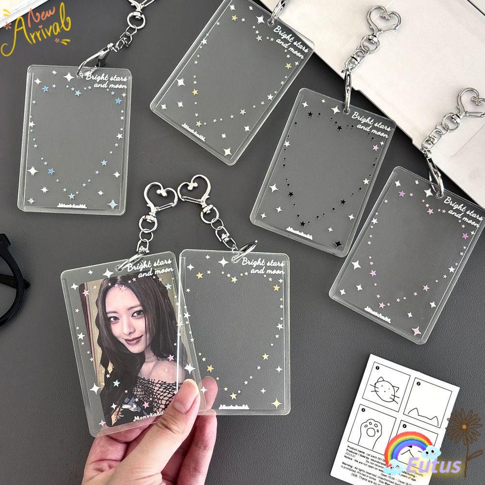 EUCA Photocard Holder, Heart Star Pattern 3 inch Kpop Idol Card Kpop Idol Card Giá đỡ thẻ thần tượng