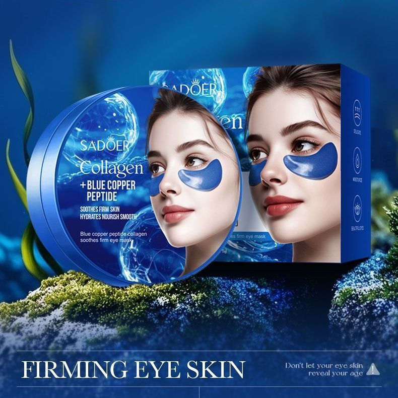 Blue Protein Hydrating and Firming Eye Patches for Dark Circles, Collagen Anti-Puffiness Eye Patches