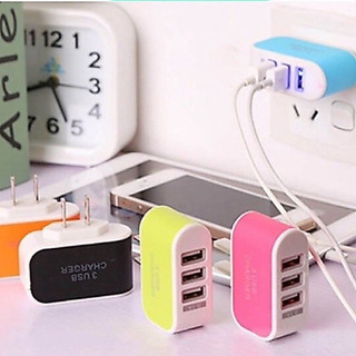 3 Cổng USB Đa Năng Đầu Sạc EU 5V1A Đầu Sạc USB USB Đơn USB Điện Thoại Di Động Máy Tính Bảng Sạc