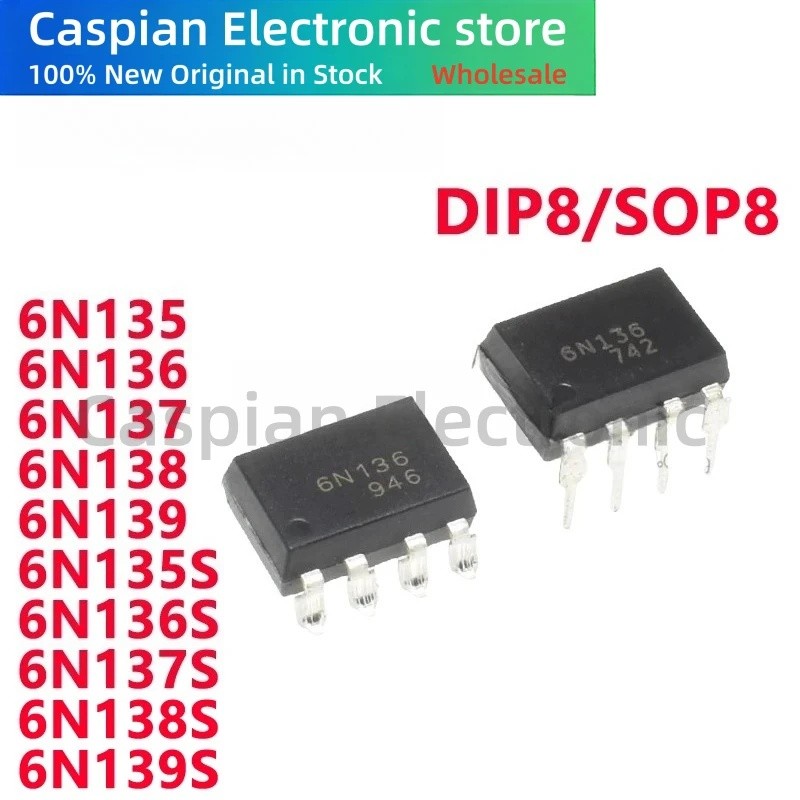 5 CÁI 6N135 6N136 6N137 6N138 6N139 DIP 6N135S 6N136S 6N137S 6N138S 6N139S SOP Optocouple chip Còn h
