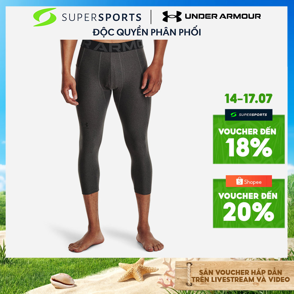 Quần Ôm Nam Under Armour Heat Gear Armour 3/4 Legging - Xám - 1361588-090