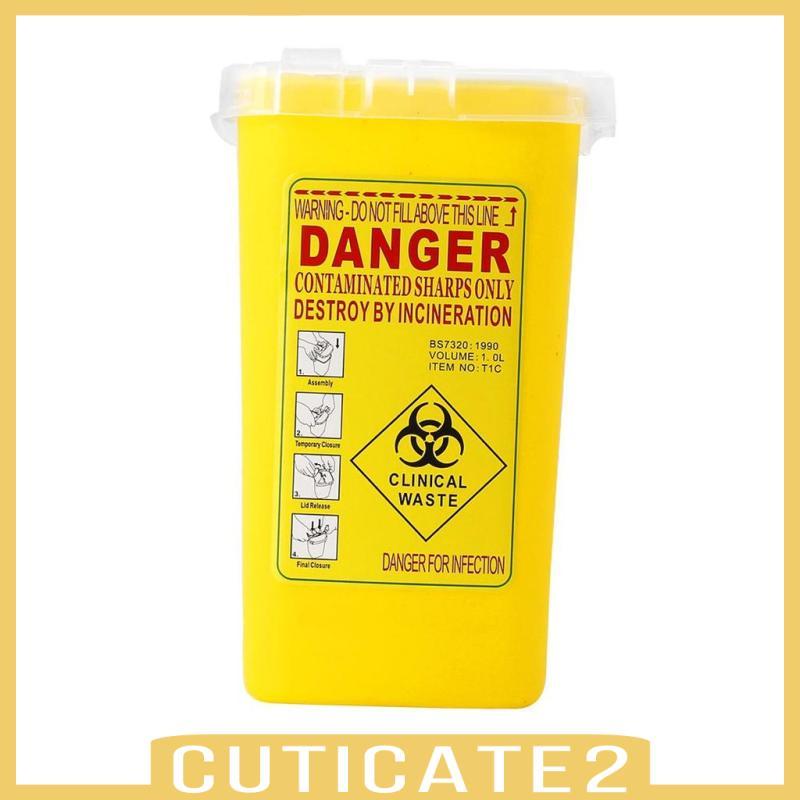 1 Quart Sharps Hộp Đựng Biohazard Xử Lý Lưỡi Kim Thùng Rác Màu Vàng