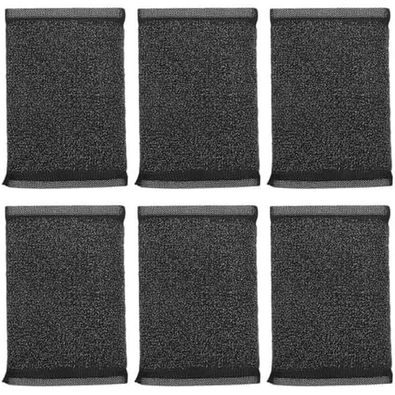 Garneck 6pcs Black Steel Wool Dish Cleaning Pads Non-Scratch Kitchen Scrubbers Ergonomic Heavy-Duty 