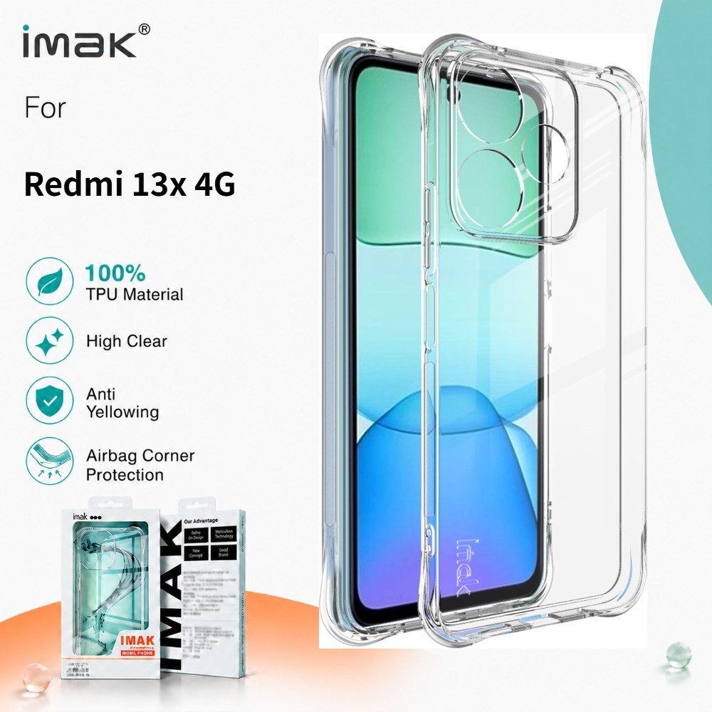 Ốp lưng trong suốt Cho Redmi 13x 4G Chống Sốc Chống Vàng CA0002