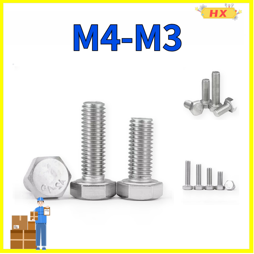 M4-M8 Bulong lục giác ngoài ren ngược inox 304, Ốc lục giác ren ngược [LBG-2]
