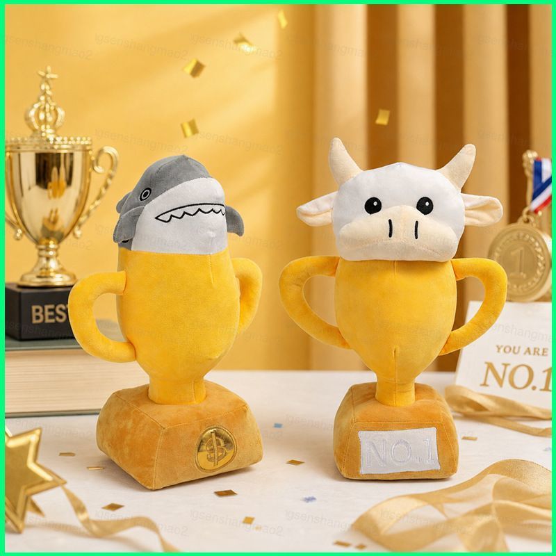 PS2 Golden Trophy Plushie Shark Bull Thiết kế động vật Champion Giải thưởng Trang trí Quà tặng lưu n