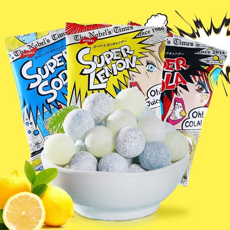 Nobel Nobel Siêu chua Cola Hương Citric Acid Kẹo La hét Kẹo chua Nhập khẩu Bagged Kẹo ăn nhẹ 0720