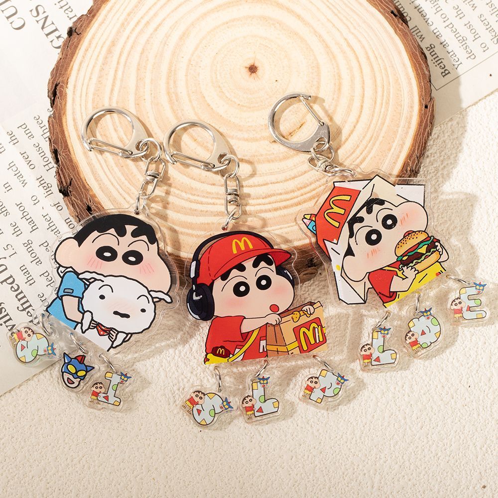 Crayon Shin-Chan Tên Tùy Chỉnh Móc Khóa Crayon Shin-Chan Móc Khóa Hàng Hóa ins Crayon Shin-Chan Mặt 