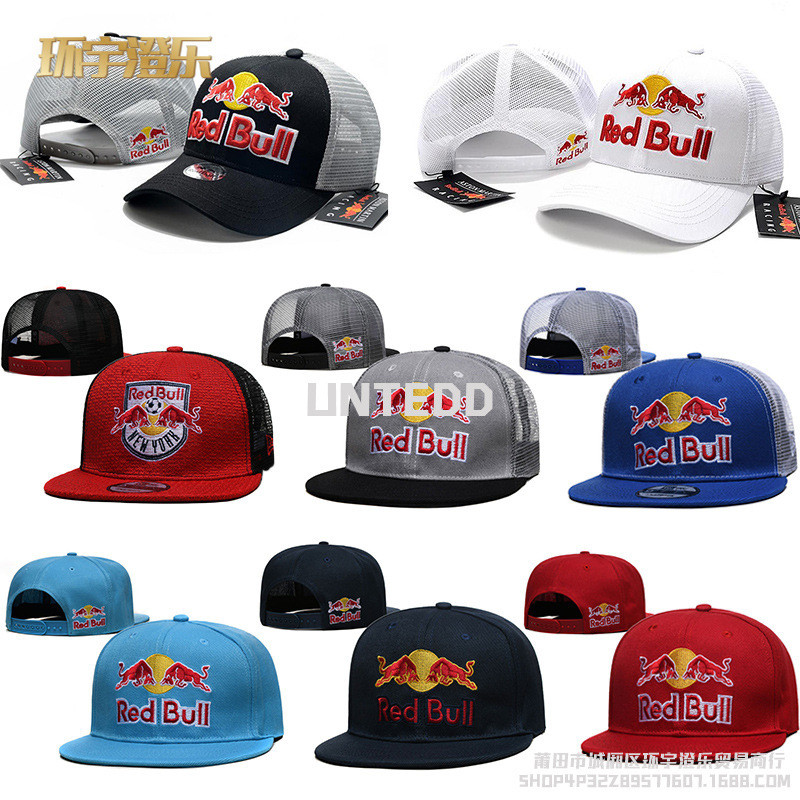 [Mũ lưới RedBull RedBull Mũ lưới] Mũ ngoài trời Vành phẳng Racing F1 Hạm đội xe máy Mũ bóng chày thể