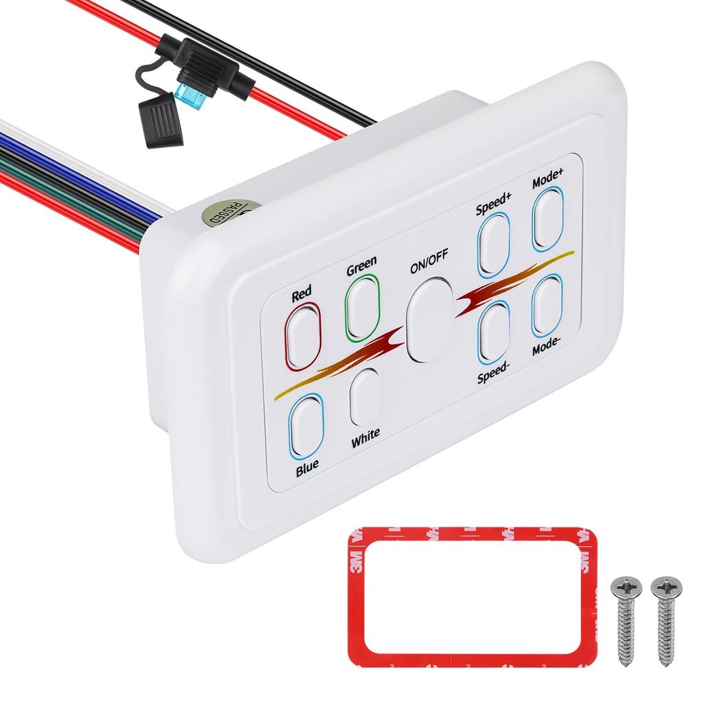 Bộ điều khiển đèn LED RVZONE RGBW, Bộ điều khiển đèn LED 4 kênh Bộ chỉnh độ sáng bảng điều khiển RGB