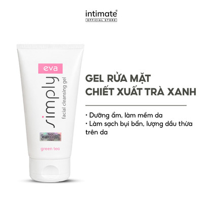 Gel Rửa Mặt Chiết Xuất Trà Xanh Eva Simply Facial Cleansing Gel 150ml Hỗ Trợ Làm Sạch Dịu Nhẹ Dành Cho Mọi Loại Da