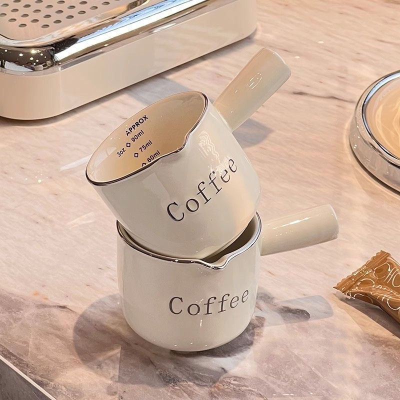Exquisite new high-end ceramic milk measuring cup with scale for espresso coffee ins Cup of milk12y 