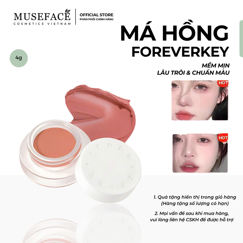 Má Hồng FOREVER KEY Mousse Cloud Veil Cheek – Phấn Má Dạng Bùn, Mịn Mượt, Tự Nhiên 4g