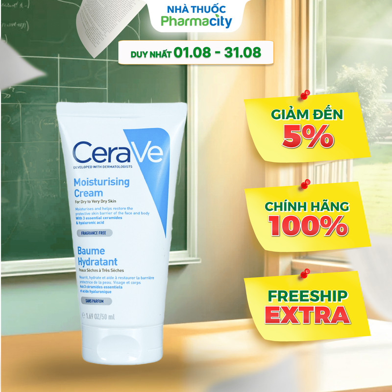 Kem dưỡng ẩm CERAVE Moisturising Cream dành cho da khô (Tuýp 50ml)