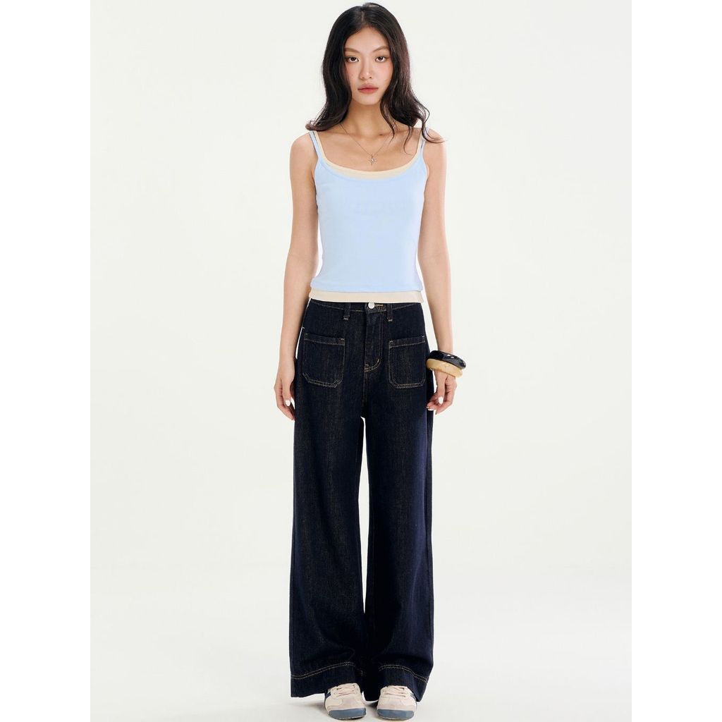 Quần jean ống đứng basic 2 túi trước viền lai THE C.I.U - Straight Jeans - 062502