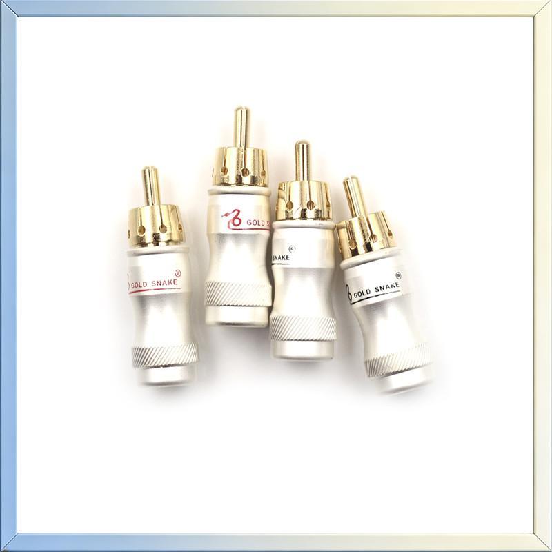Any2Get5% tắt 4 chiếc Mạ Vàng RCA Nam Cắm Cáp Âm Thanh HIFI Đầu Nối Video Âm Thanh Adapter