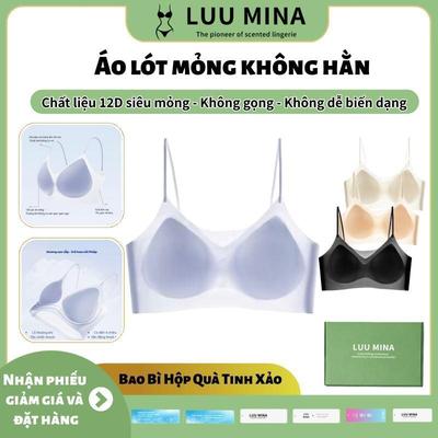 Áo lót mỏng không hằn, dây đai mảnh với chất liệu 12D siêu mỏng, không có gọng, đóng gói trong hộp quà tinh xảo