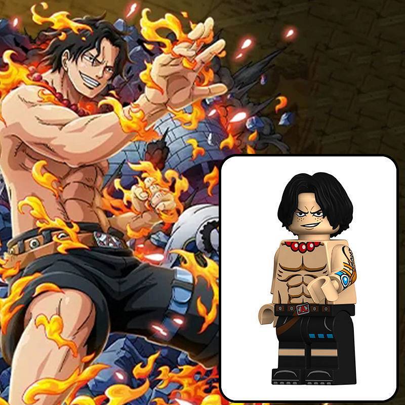 Portgas D. Ace One Piece Navigation Lufei Three Brothers Burning Fruit Death Yandi Building Blocks T