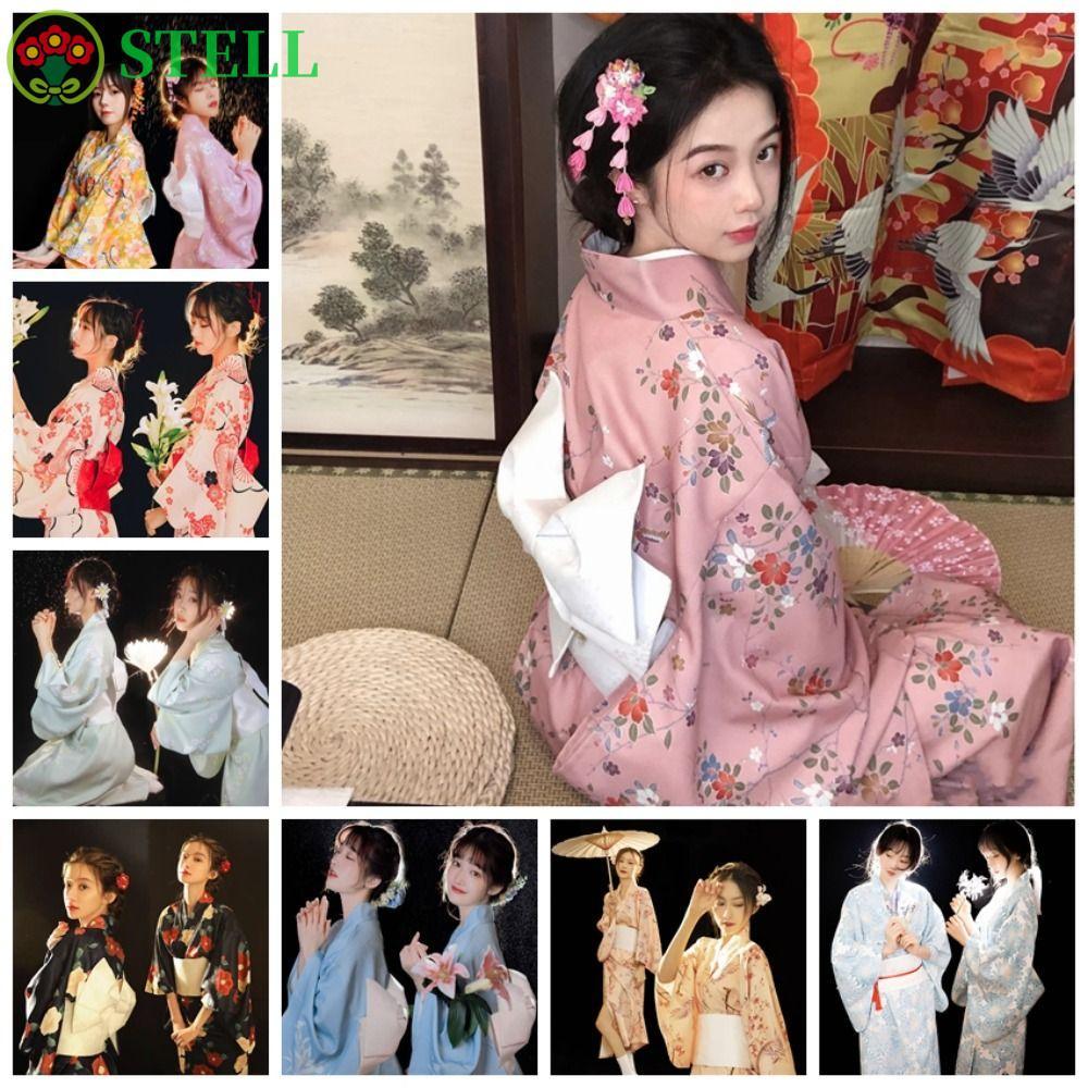 STELL Truyền Thống Nhật Bản kimono, Váy kimono Cô Gái Sakura Châu Á sang trọng, kimono Mới In hoa Ph