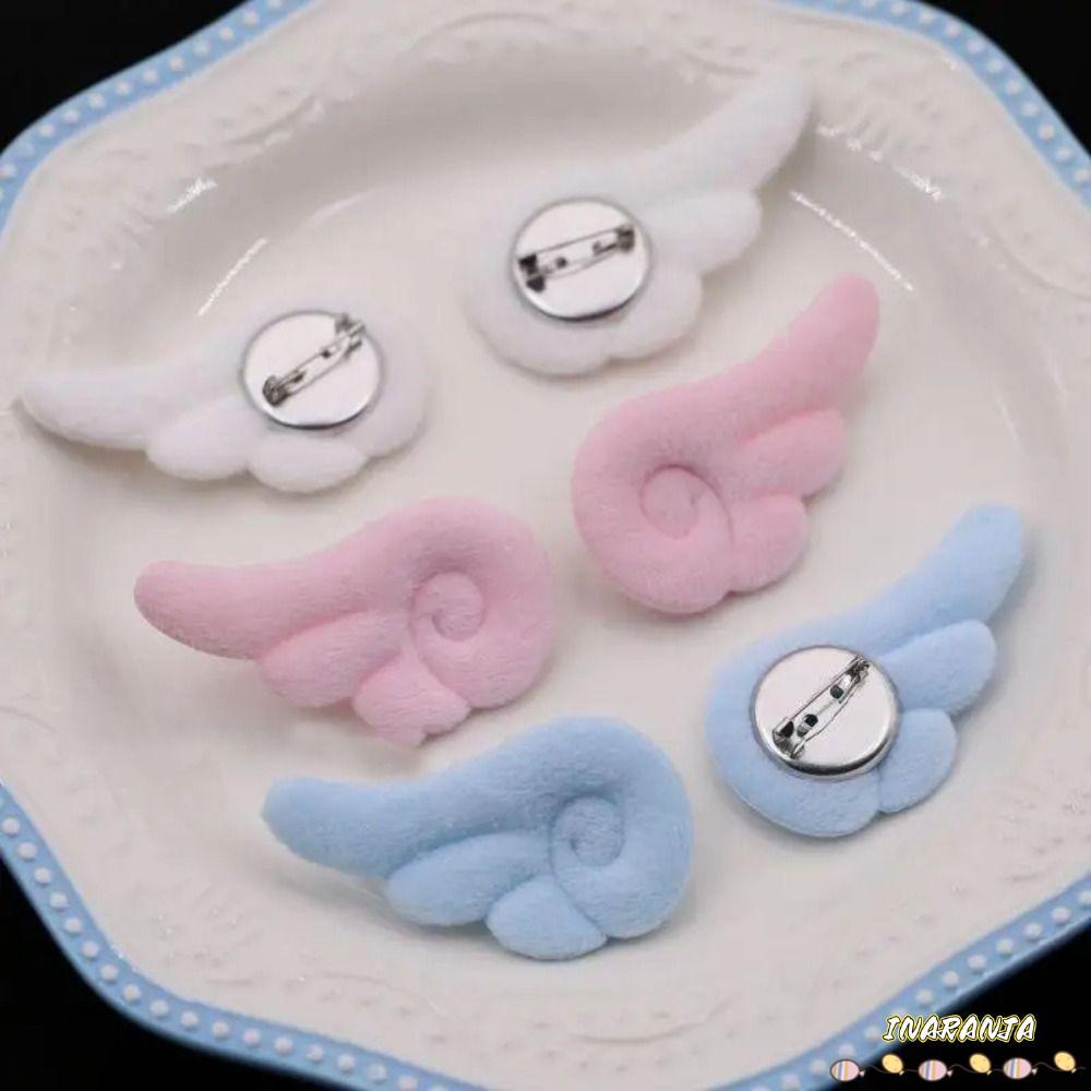INARANJA 1 Cặp Mặt Dây Chuyền Đôi Cánh Thiên Thần, Thổ Cẩm Đôi Cánh Thiên Thần Ngọt Ngào Phong Cách 