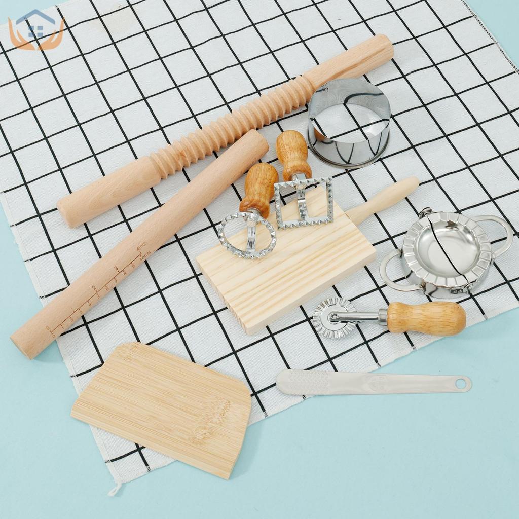 10 Chiếc Ravioli DIY Bộ Dụng Cụ Bằng Gỗ Ren Ravioli Bộ Dụng Cụ Làm Ravioli Pasta Maker Set Cho Nhà B
