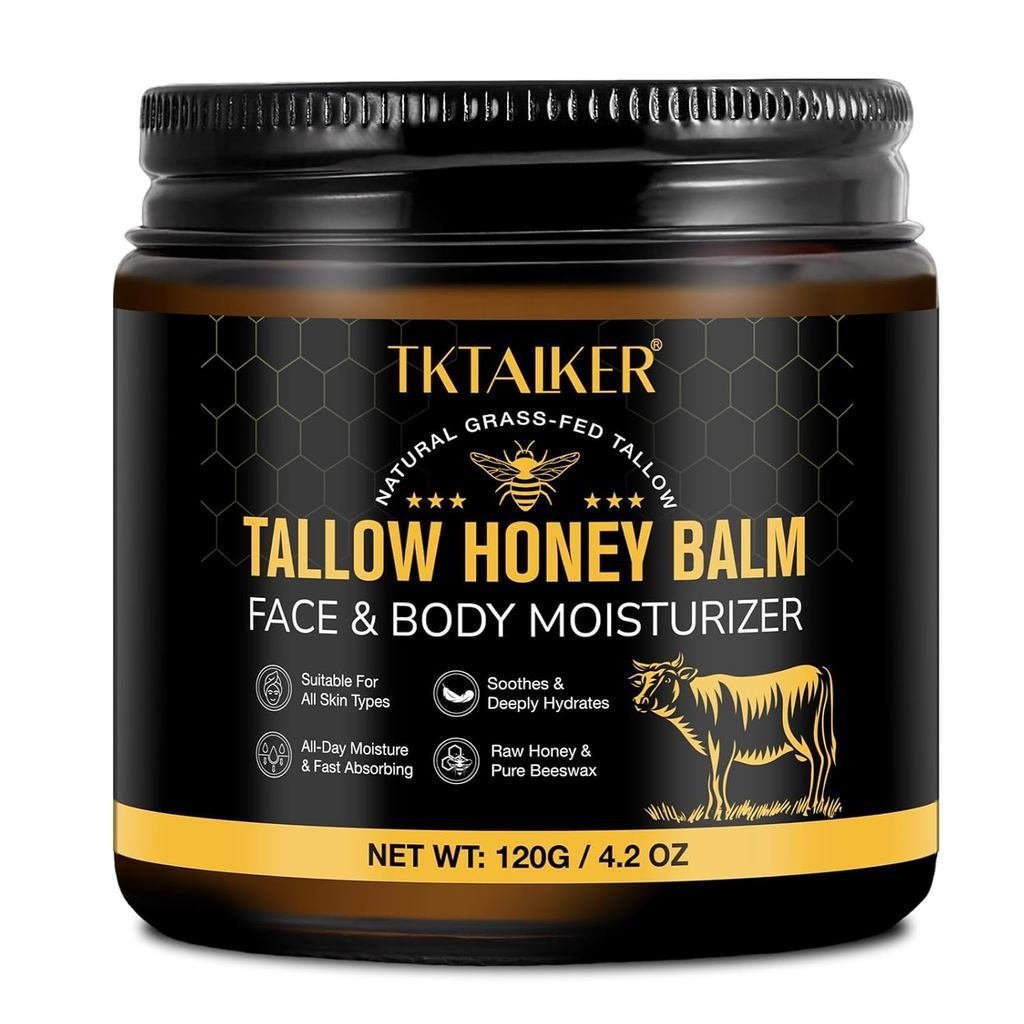 BeefTallowfor, BeefTallowforFace, HydratingTallowBalmwithRawHoneyandBeeswax, Grass-FedBeefTallow & R