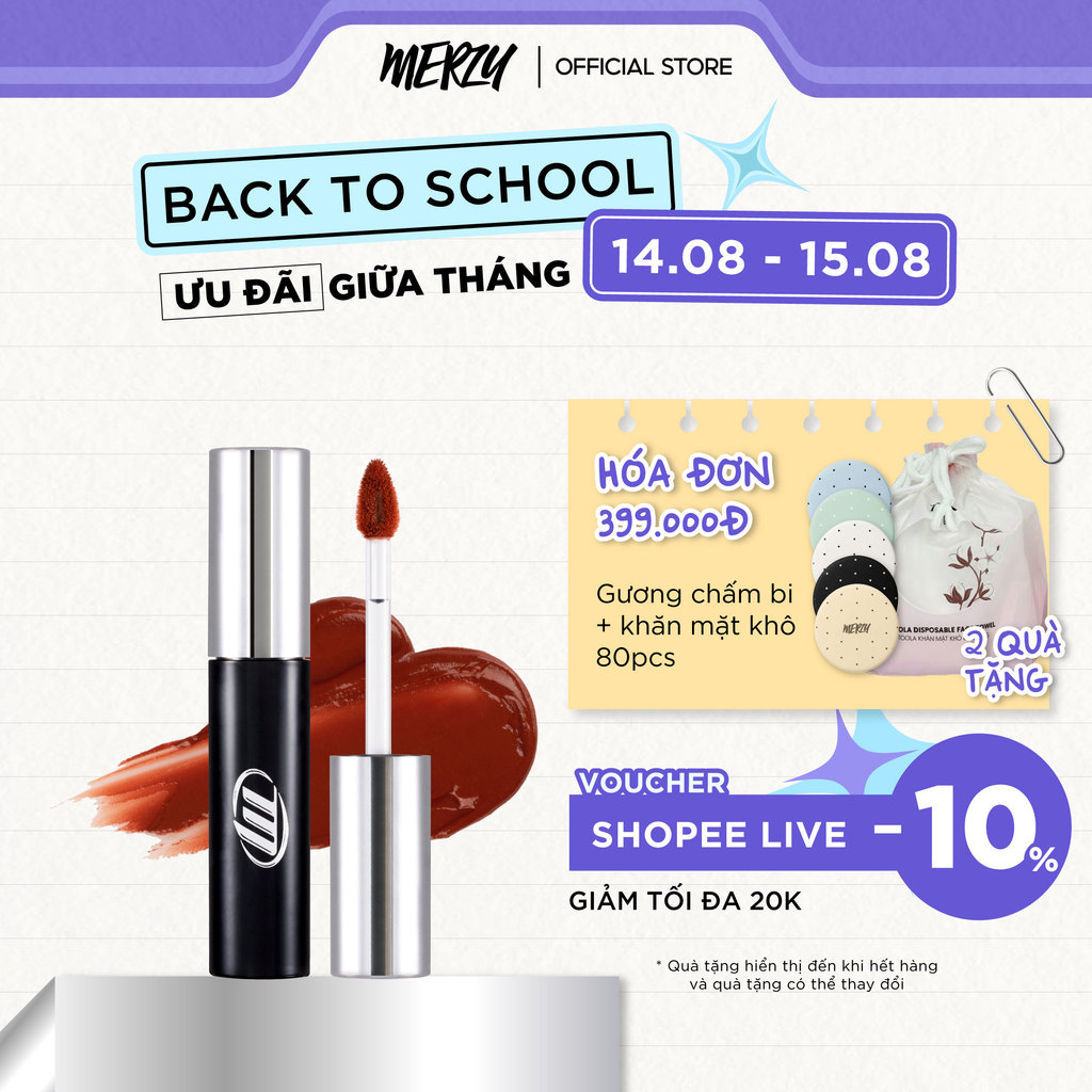 [NEW BY AI] Son Kem Lì, Mịn Mượt Nhẹ Môi, Bền Màu Merzy Cyber Mellow Tint 4g