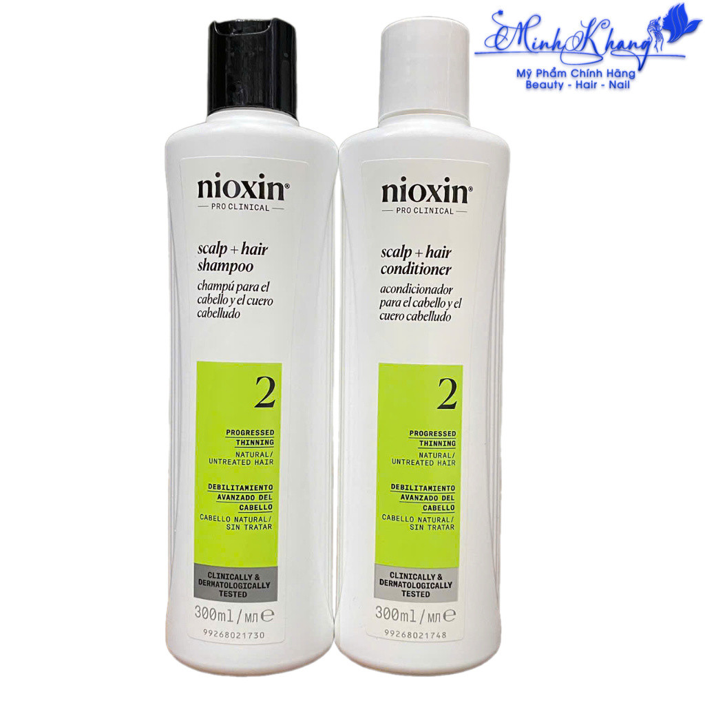 Bộ dầu gội xả Nioxin chống rụng tóc System 2 300mlx2 ( New 2025 ) - MK