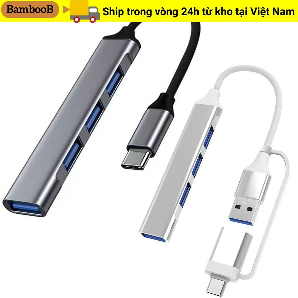 HUB BAMBOOB USB-C, Bộ chia PC 4 TRONG 1 Type-C, Bộ chuyển đổi OTG tốc độ cao bằng hợp kim nhôm HDD