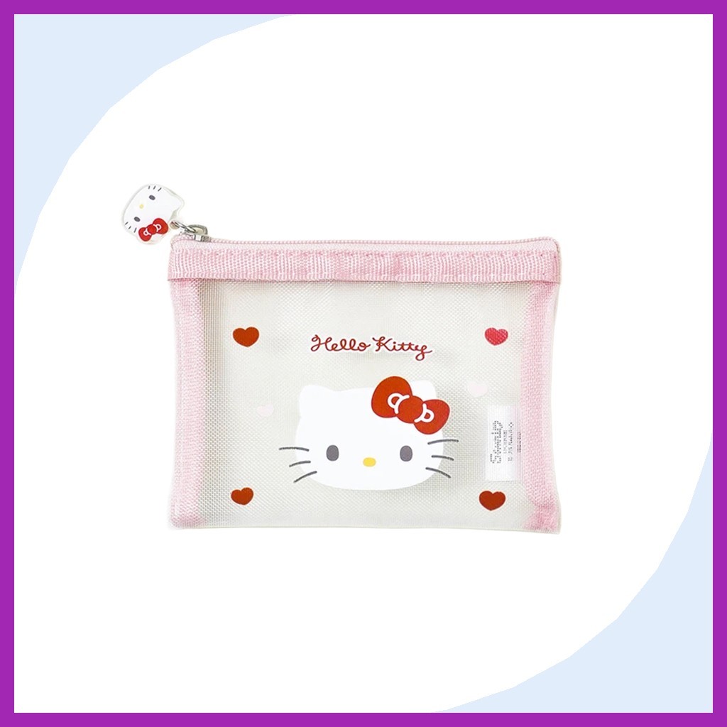 [daiso] Túi lưới phẳng Hello Kitty, Nhỏ, 1 cái, Túi Hàn Quốc của K-daiso