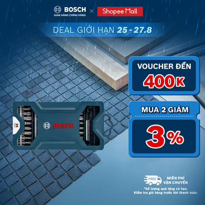 Bộ mũi tua vít đa năng Bosch 25 món (xanh dương)